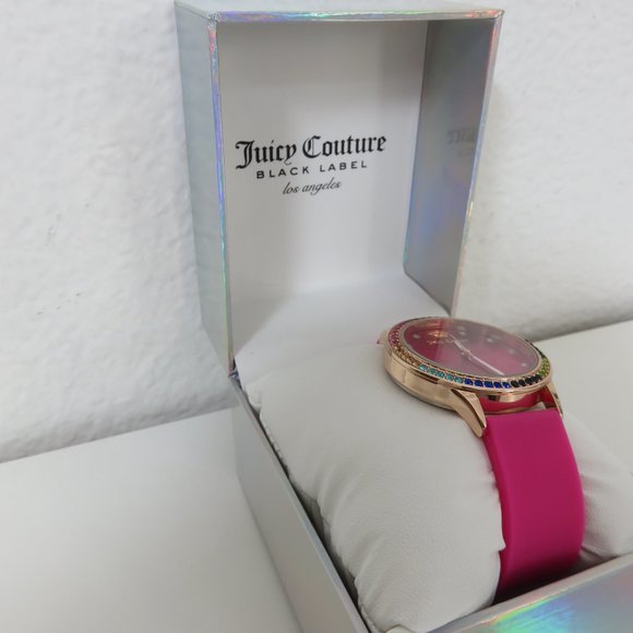 (076) Juicy Couture Black Label Los Angeles Pink/Multicolor Watch  